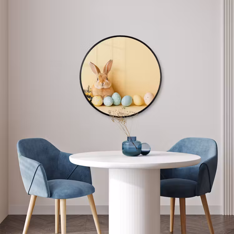 Ronde fotolijst - Eieren - Konijn - Pasteltinten — 3