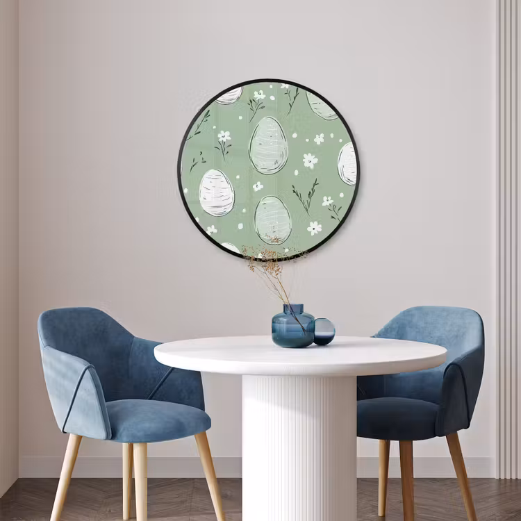 Ronde fotolijst - Groen - Eieren - Patroon — 3
