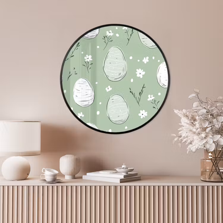 Ronde fotolijst - Groen - Eieren - Patroon — 4