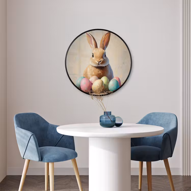 Ronde fotolijst - Paashaas - Pastel - Eieren — 3