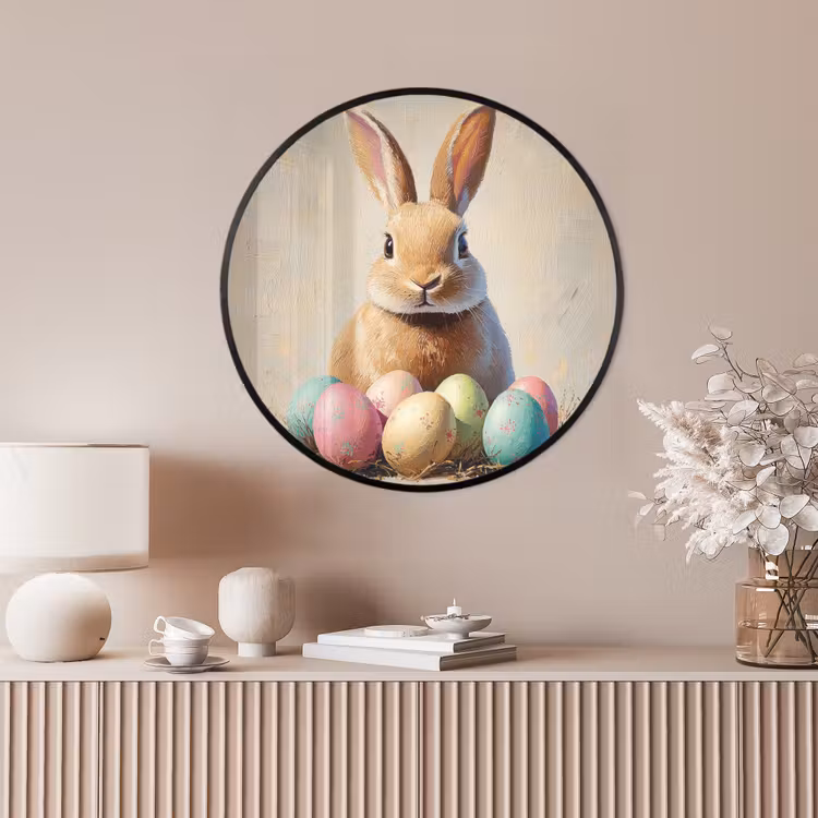 Ronde fotolijst - Paashaas - Pastel - Eieren — 4