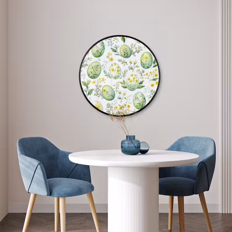 Ronde fotolijst - Patroon - Groen - Eieren — 3