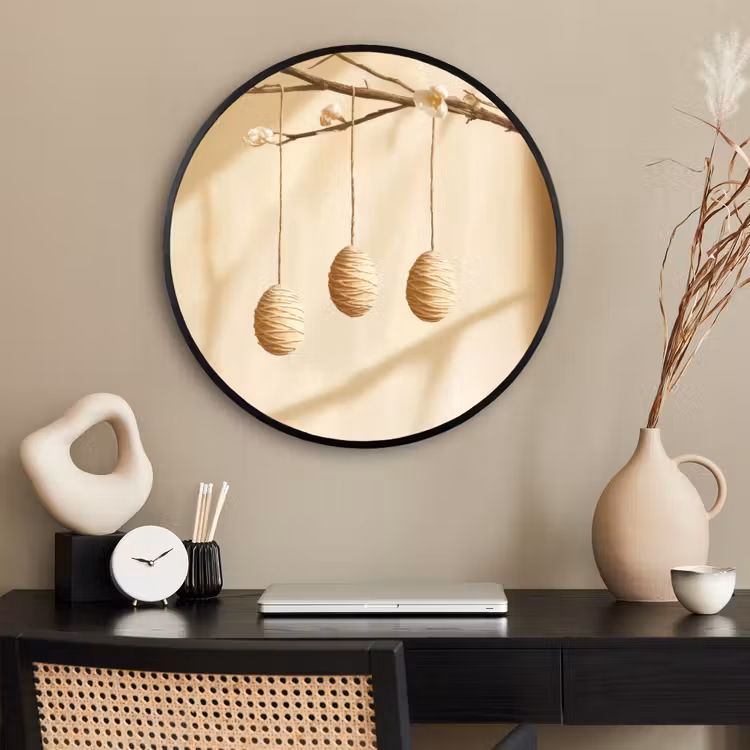 Ronde fotolijst - Beige - Paastak - Eieren — 2