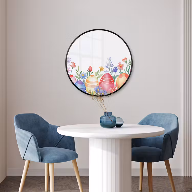 Ronde fotolijst - Bloementuin - Kleurrijk - Eieren — 3