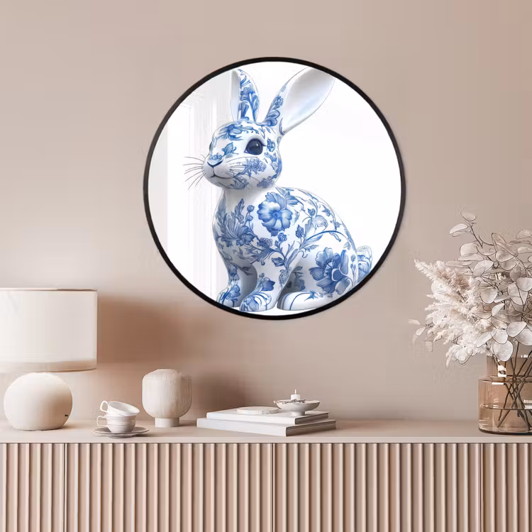 Ronde fotolijst - Delftsblauw - Haasje - Wit — 4