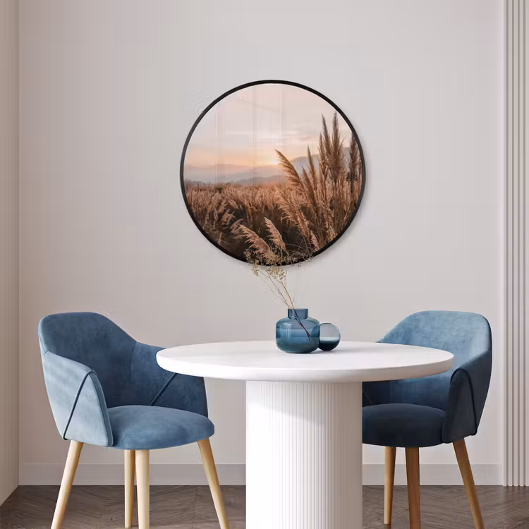 Ronde fotolijst - Gras - Veld - Zon - Natuur — 3