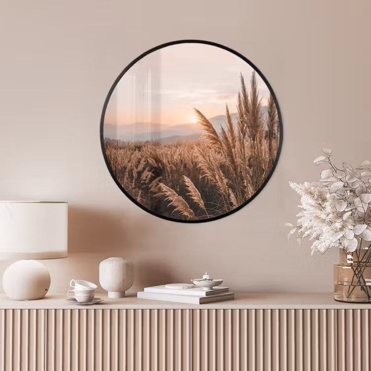 Ronde fotolijst - Gras - Veld - Zon - Natuur — 4