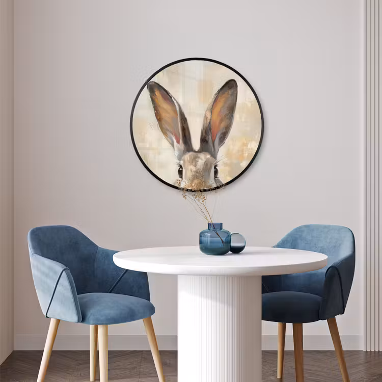 Ronde fotolijst - Haas - Oren - Bruin — 3