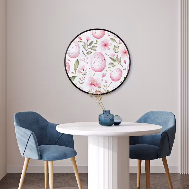 Ronde fotolijst - Patroon - Eieren - Roze - Pasen — 3