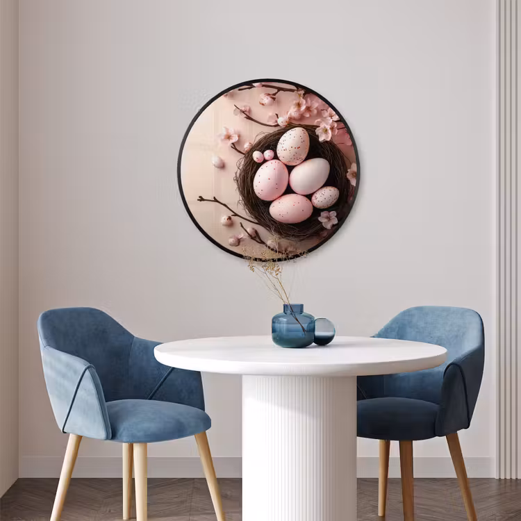 Ronde fotolijst - Roze - Bloesems - Eieren — 3