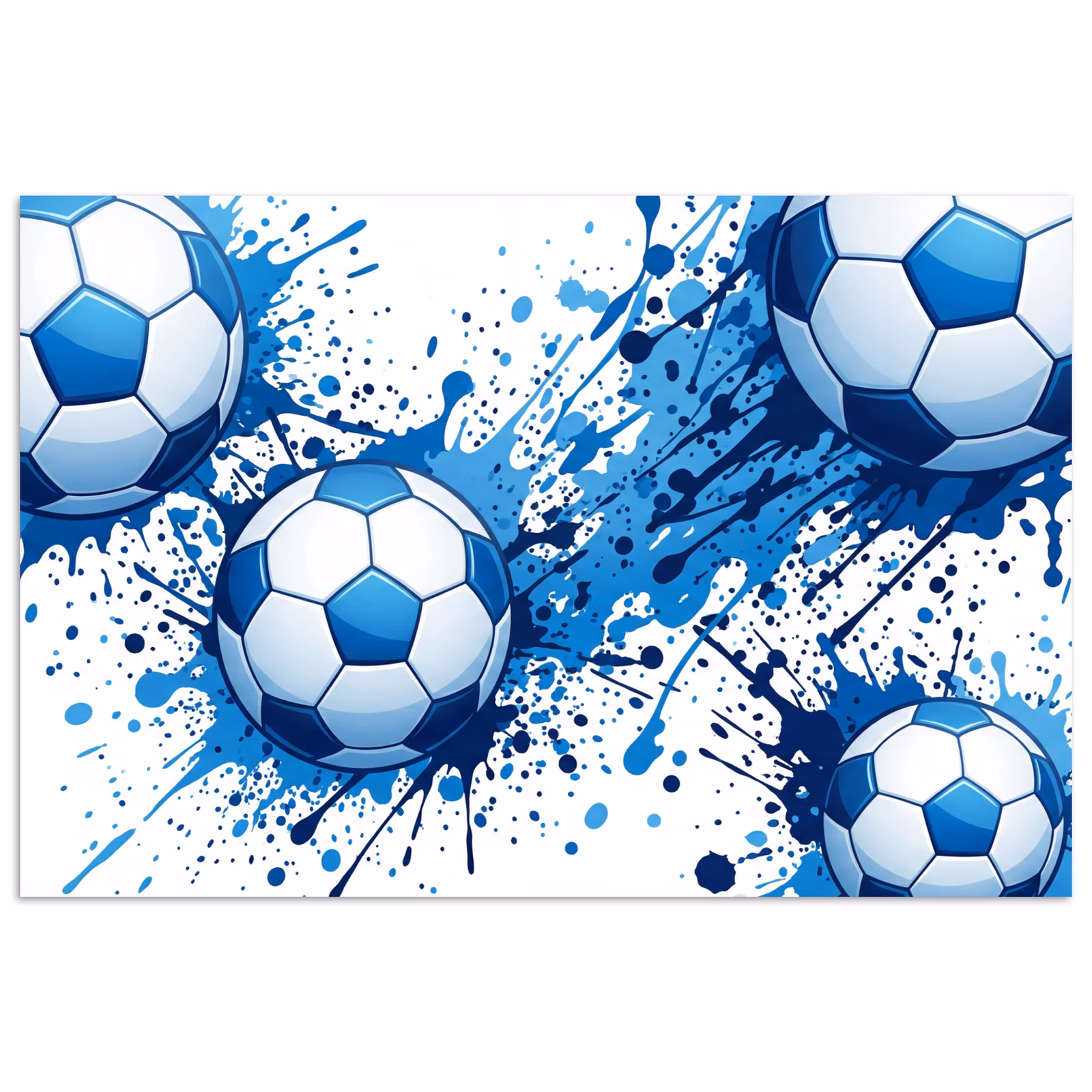 Poster - Voetballen - Verf - Sport - Blauw — 1