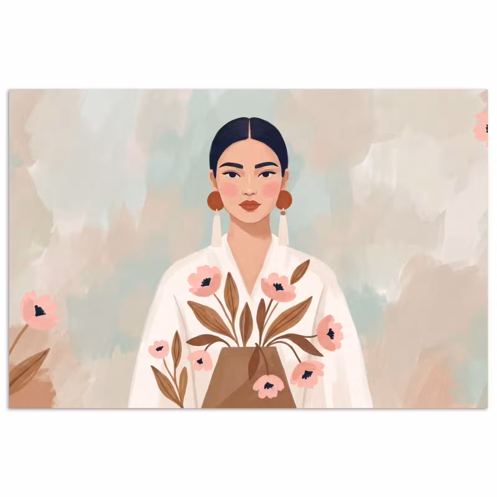 Poster - Vrouw - Kimono - Pastel — 1