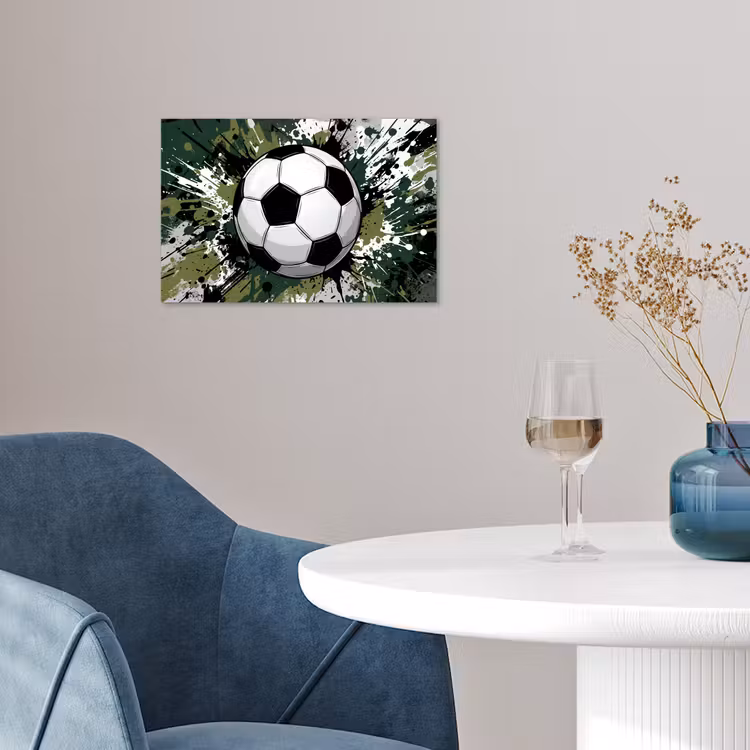 Poster - Voetbal - Verf - Spetters - Groen — 4
