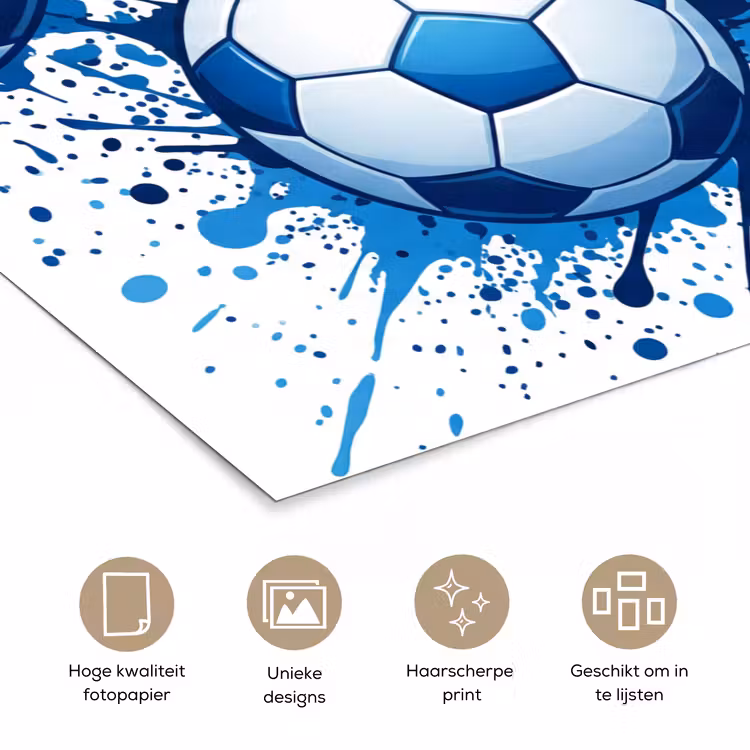 Poster - Voetballen - Verf - Sport - Blauw — 5