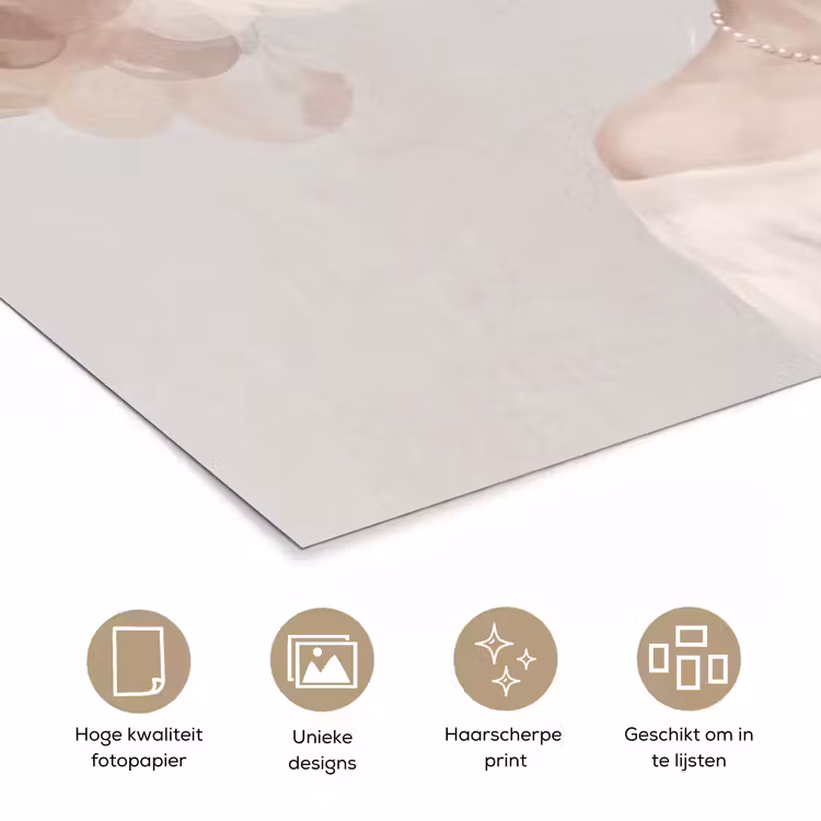 Poster - Vrouw - Cirkels - Beige — 5