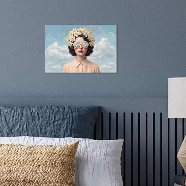 Poster - Vrouw - Narcissen - Geel — 3