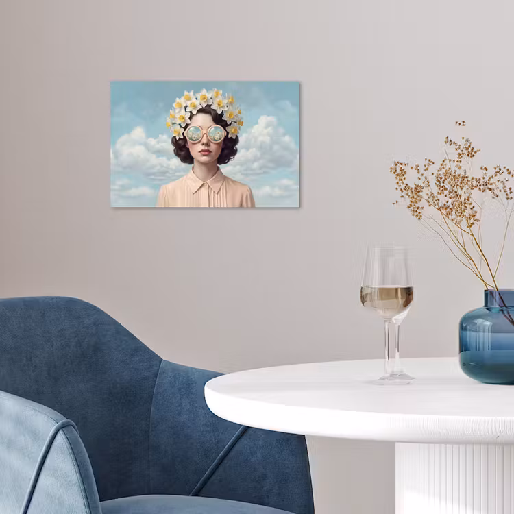 Poster - Vrouw - Narcissen - Geel — 4