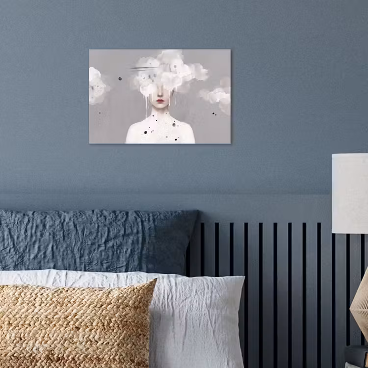 Poster - Vrouw - Wolk - Grijs — 3