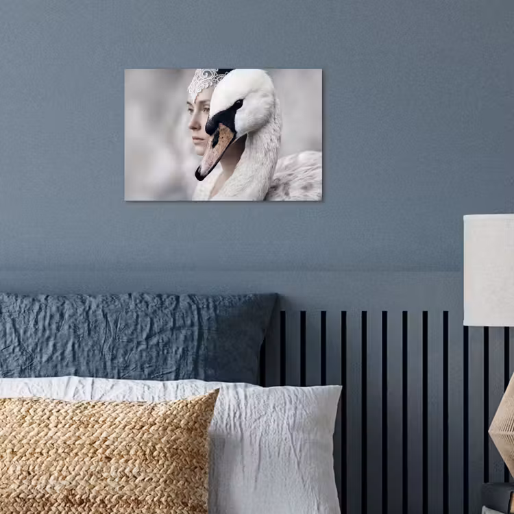 Poster - Vrouw - Zwaan - Wit — 3
