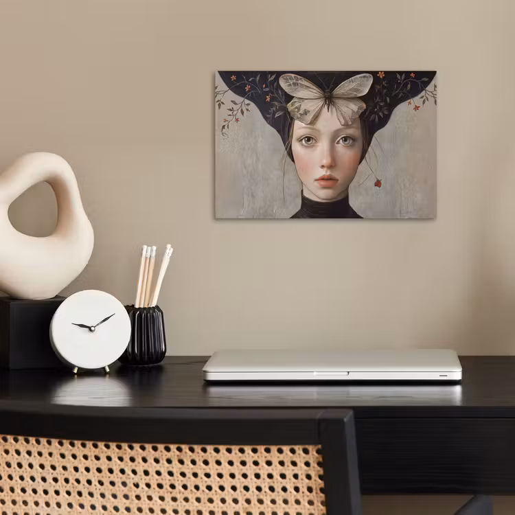 Poster - Woman - Butterfly - Art - Classic - Muted — 2