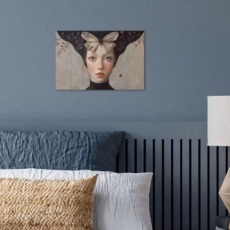 Poster - Woman - Butterfly - Art - Classic - Muted — 3
