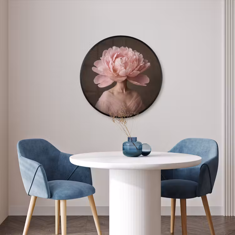Ronde fotolijst - Gezicht - Roos - Roze — 3