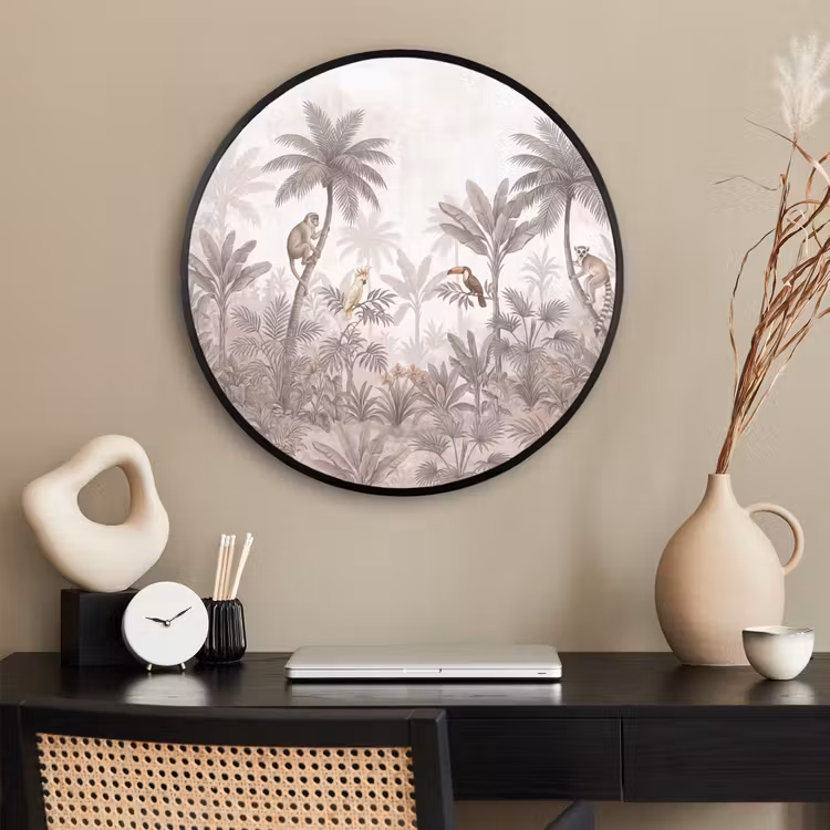 Ronde fotolijst - Jungle - Dieren - Palmbomen — 2