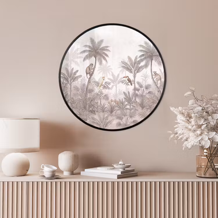 Ronde fotolijst - Jungle - Dieren - Palmbomen — 4