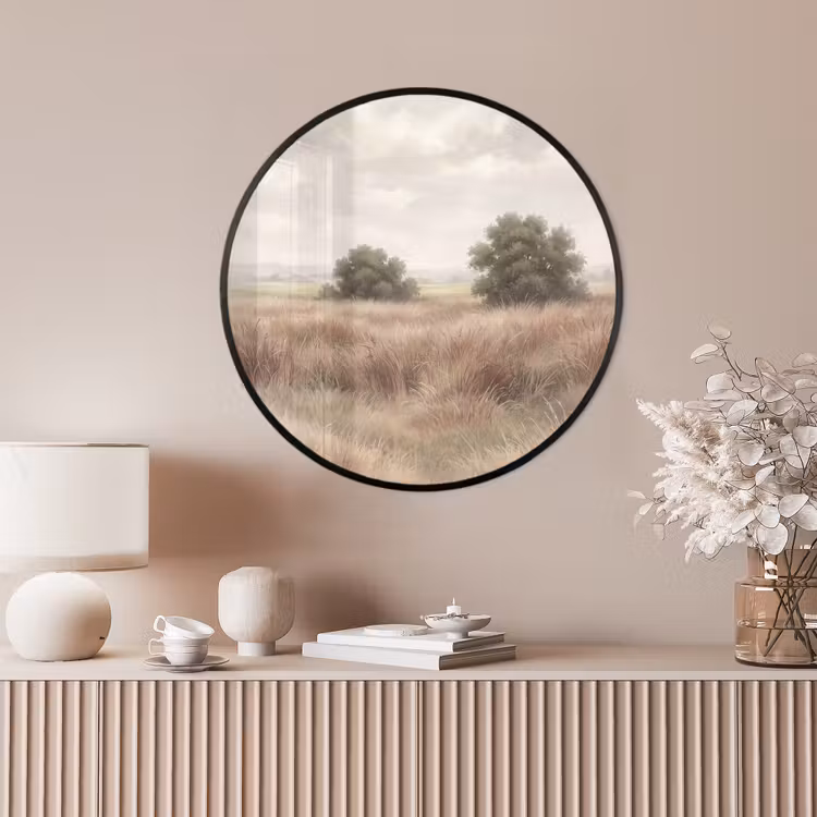 Ronde fotolijst - Landschap - Minimalistisch - Beige — 4