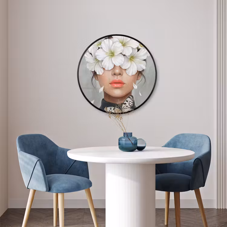 Ronde fotolijst - Lelies - Portret - Wit — 3