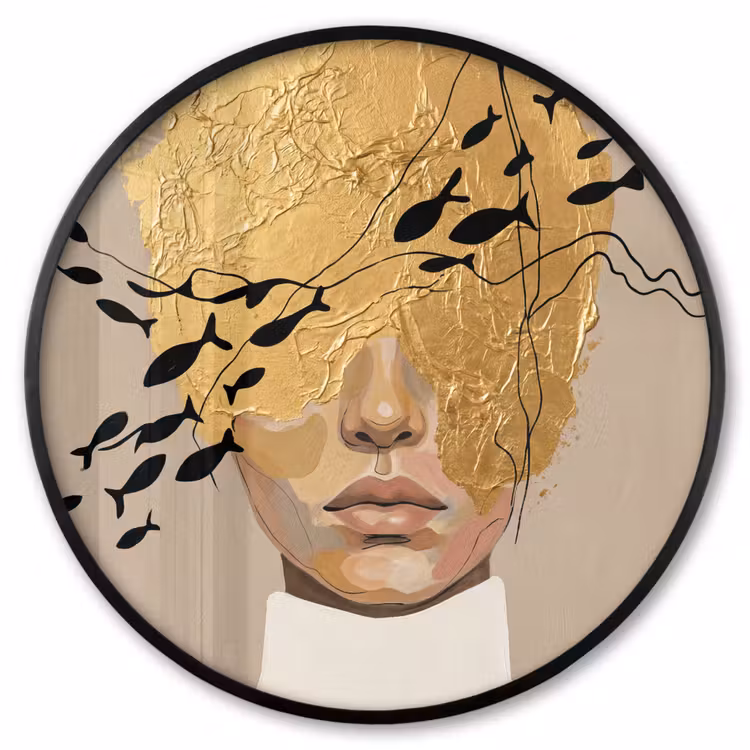 Ronde fotolijst - Modern - Vrouw - Goud — 1