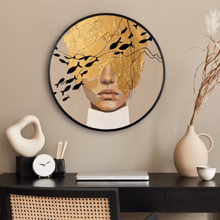 Ronde fotolijst - Modern - Vrouw - Goud — 2