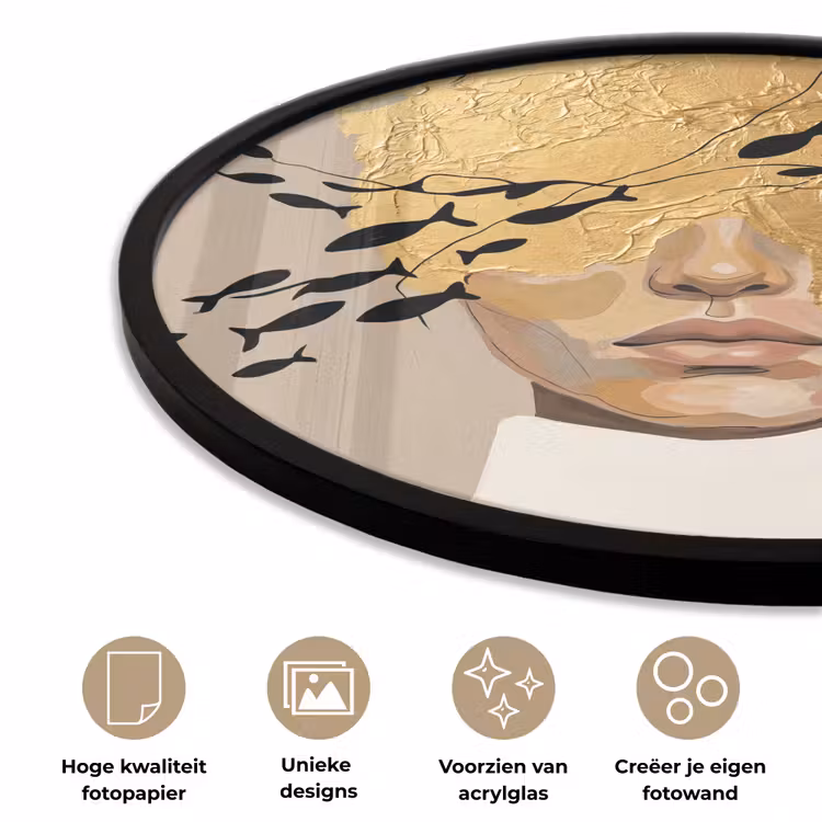 Ronde fotolijst - Modern - Vrouw - Goud — 5