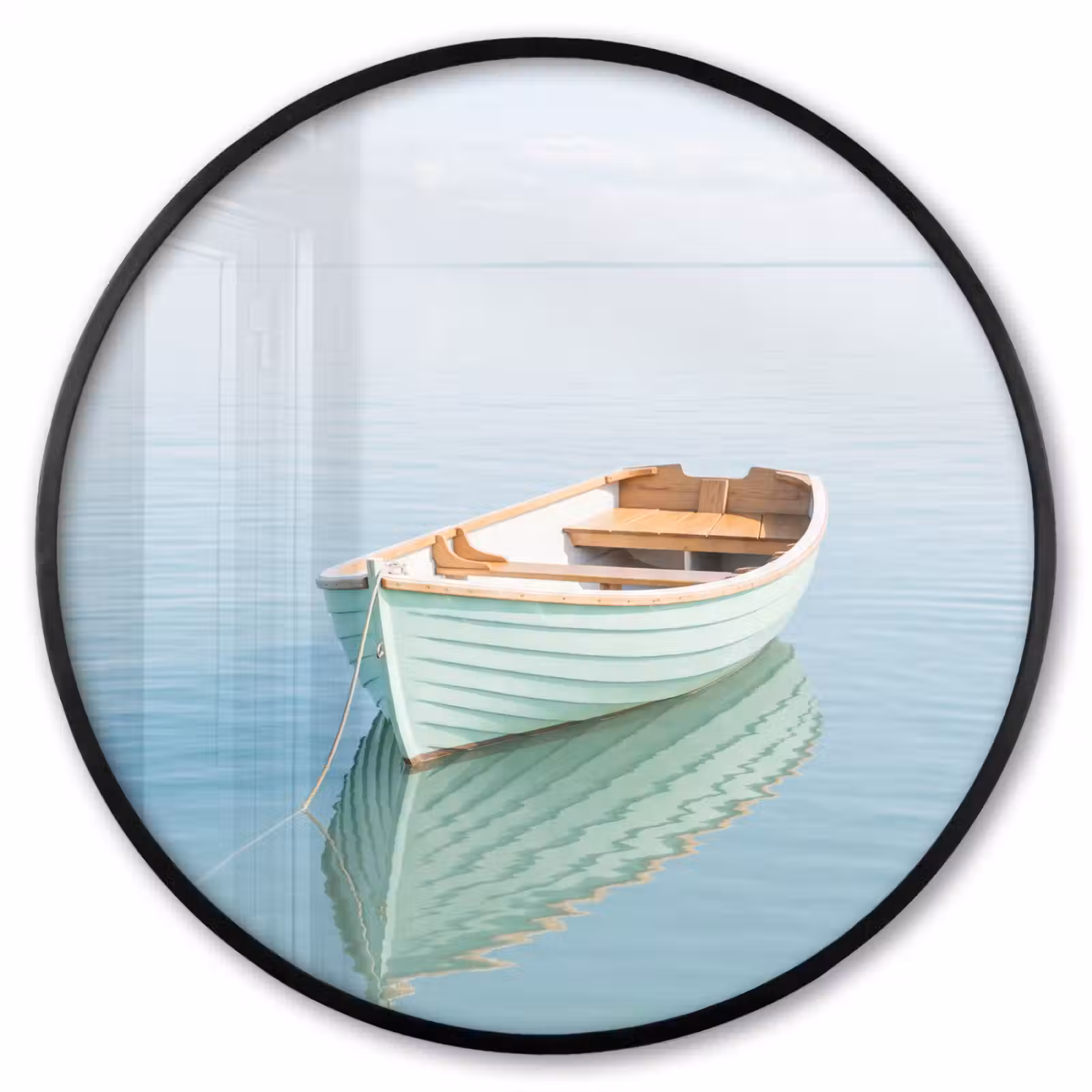 Ronde fotolijst - Minimalistisch - Boot - Zee — 1