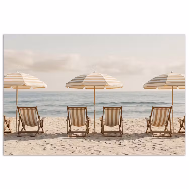 Poster - Strand - Stoelen - Parasol — 1