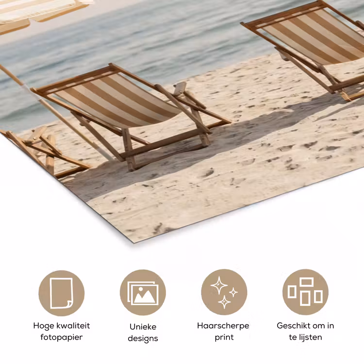 Poster - Strand - Stoelen - Parasol — 5