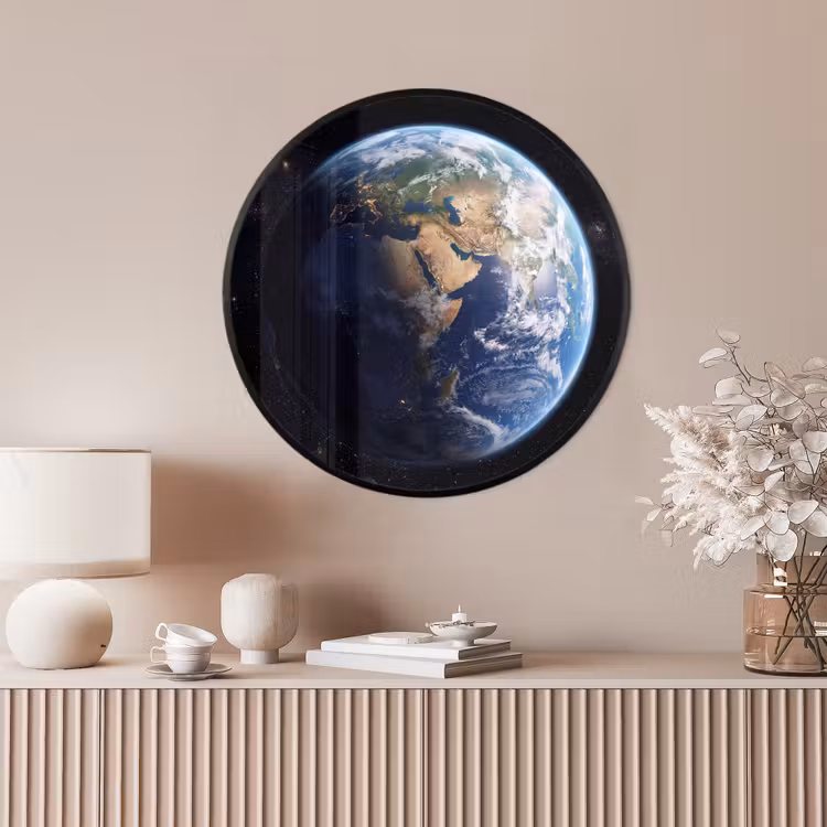 Ronde fotolijst - Aarde - Ruimte - Blauw - Groen — 4