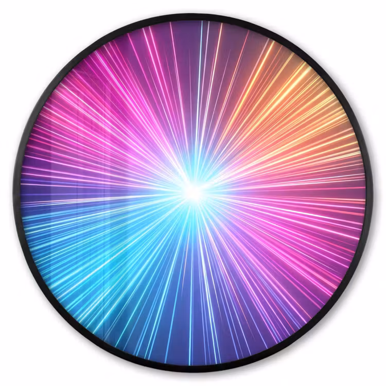 Ronde fotolijst - Abstract - Light - Burst - Modern - Colorful — 1