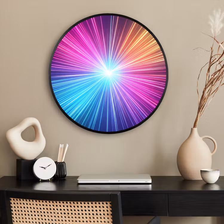 Ronde fotolijst - Abstract - Light - Burst - Modern - Colorful — 2