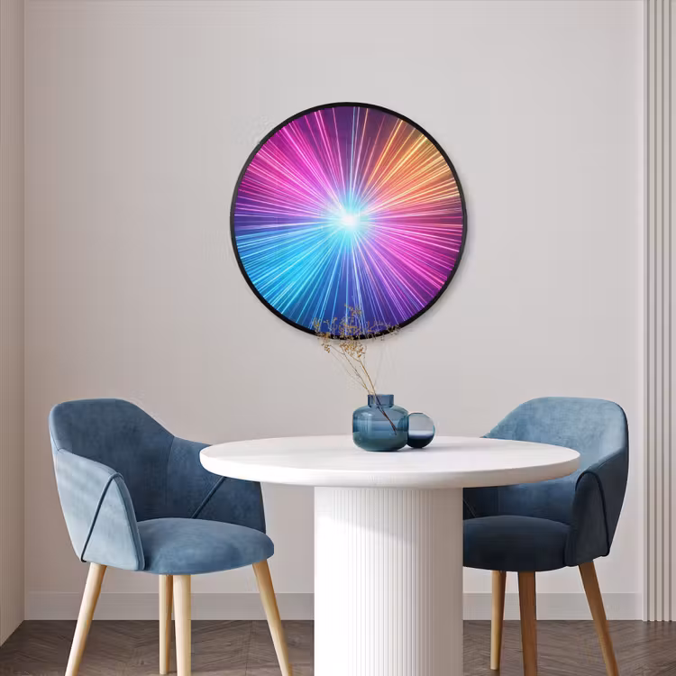 Ronde fotolijst - Abstract - Light - Burst - Modern - Colorful — 3