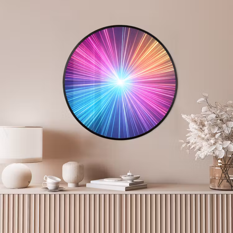 Ronde fotolijst - Abstract - Light - Burst - Modern - Colorful — 4