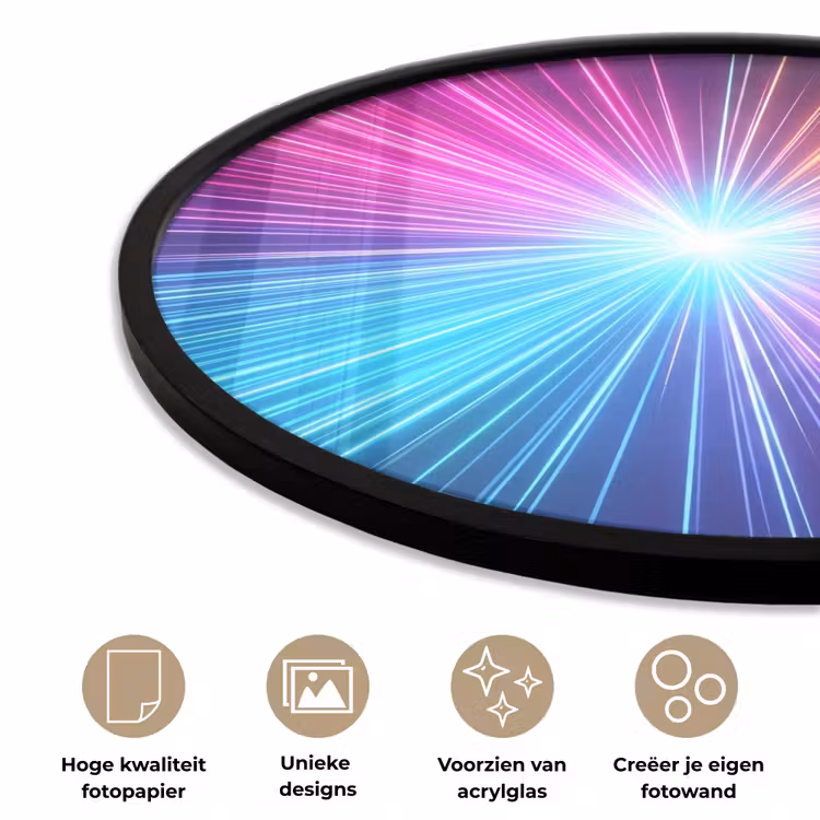Ronde fotolijst - Abstract - Light - Burst - Modern - Colorful — 5