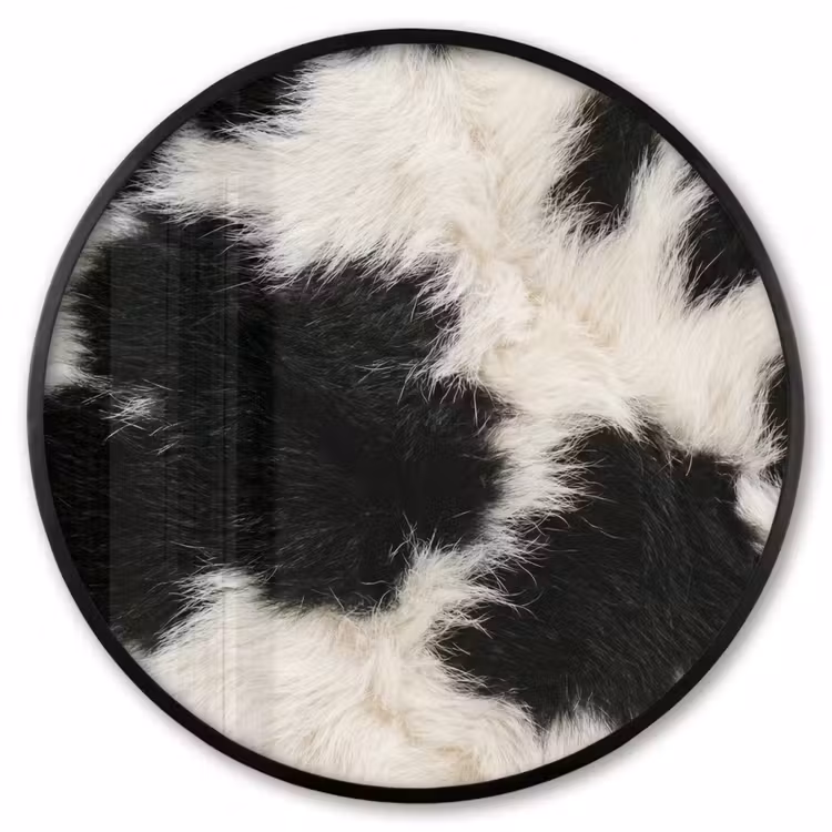 Ronde fotolijst - Bont - Textuur - Zwart - Wit — 1
