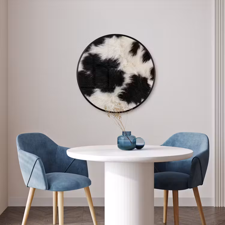 Ronde fotolijst - Bont - Textuur - Zwart - Wit — 3