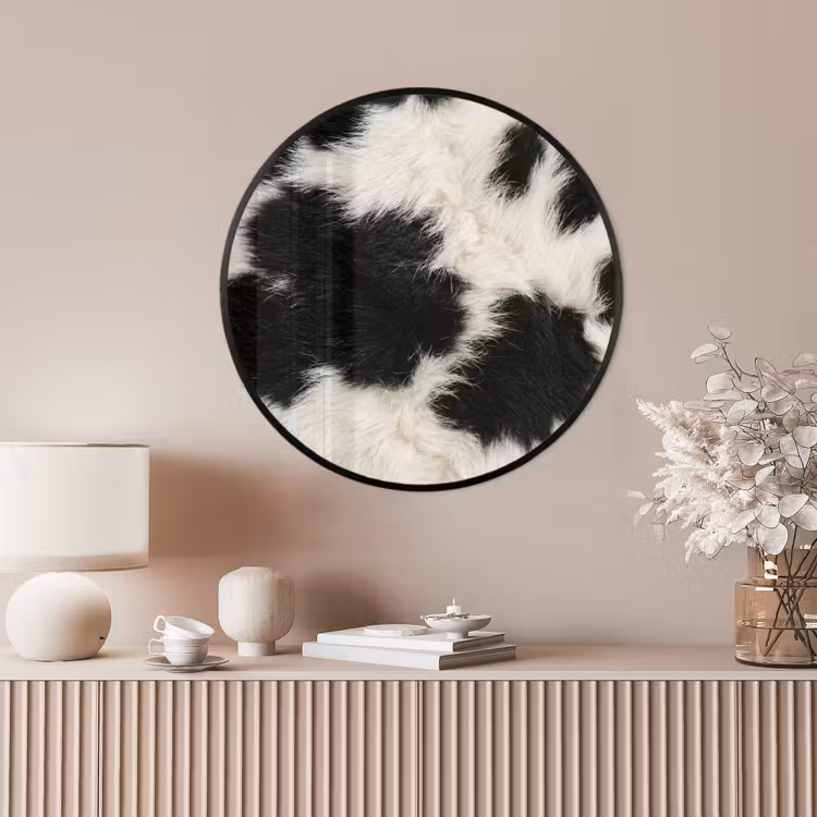 Ronde fotolijst - Bont - Textuur - Zwart - Wit — 4