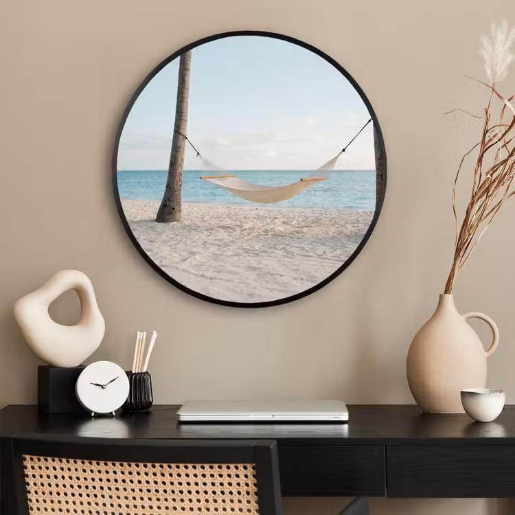 Ronde fotolijst - Hangmat - Strand - Wit — 2