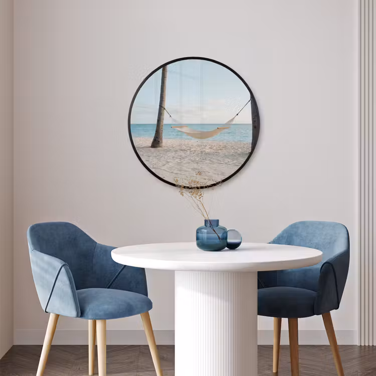 Ronde fotolijst - Hangmat - Strand - Wit — 3