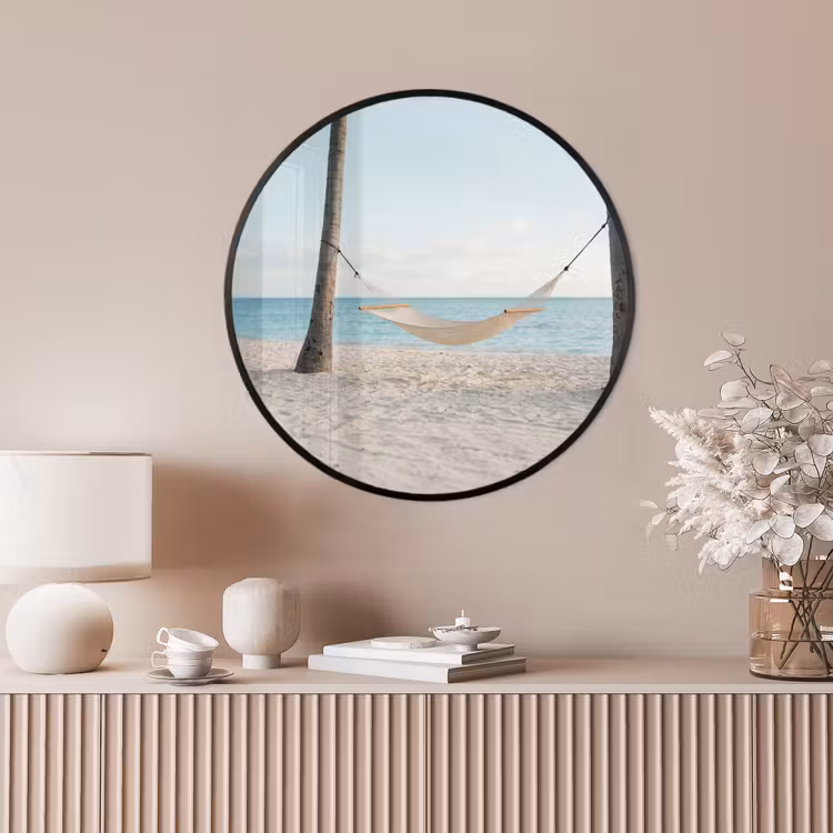 Ronde fotolijst - Hangmat - Strand - Wit — 4