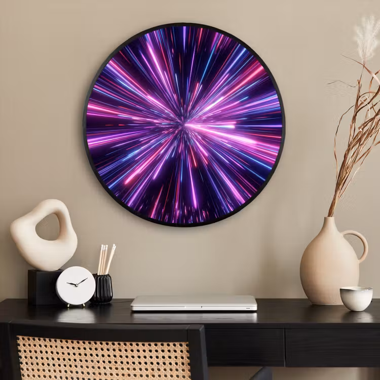 Ronde fotolijst - Lichtsnelheid - Ruimte - Roze - Paars — 2