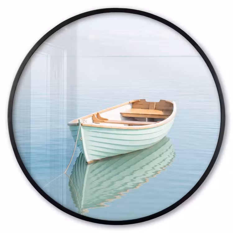Ronde fotolijst - Minimalistisch - Boot - Zee — 1